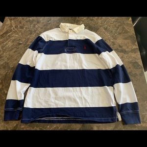 Striped long sleeve polo shirt